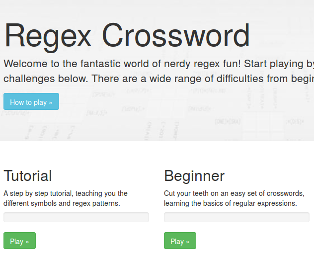 RegEx crossword