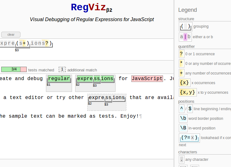 RegViz Visual Debugging of Regular Expressions for JavaScript