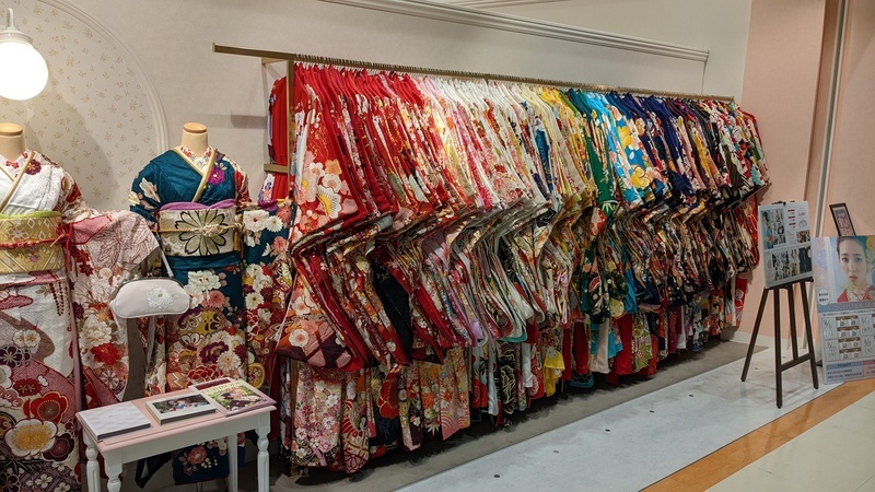 Kimono fabric in a shop