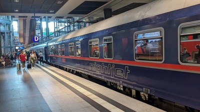 The Austria ÖBB nightjet train in Berlin main station