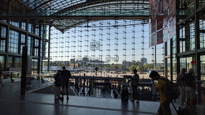 glass front window of Berlin main station